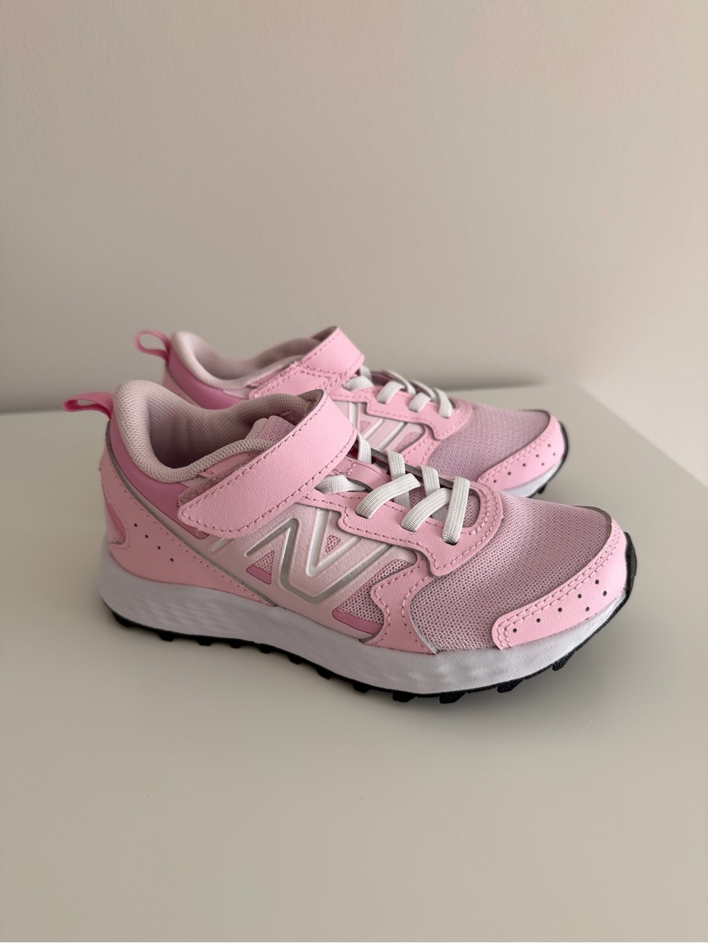 New Balance Kids Pink Hook-and-Loop Athletic Sneakers